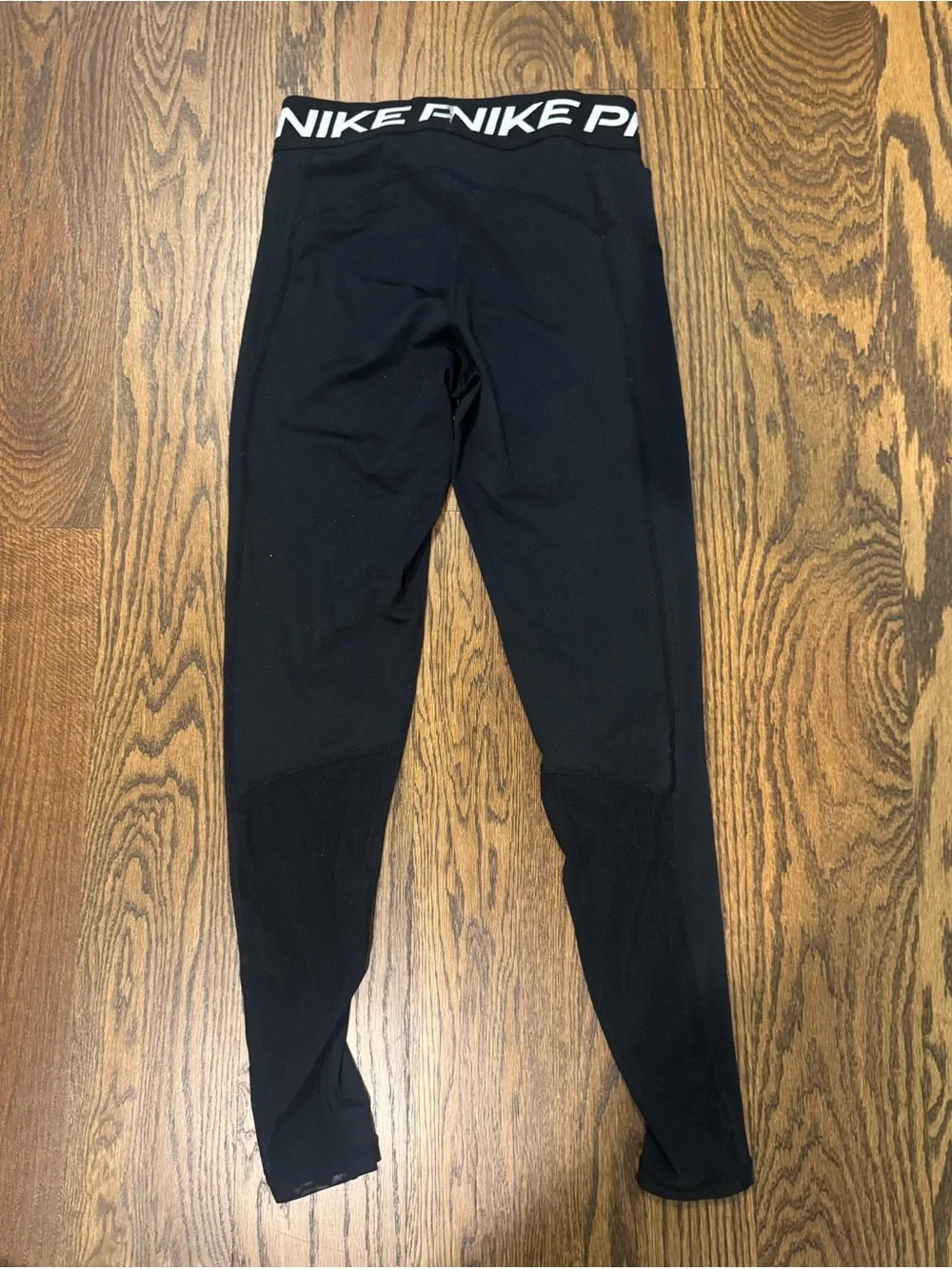 Nike Black Women's Pro Leggings with White Swoosh